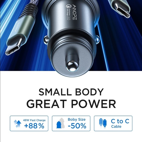 AINOPE All Metal Fast USB Car Charger Adapter - Picture 7 of 9